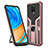 Custodia Silicone e Plastica Opaca Cover con Magnetico Anello Supporto ZL1 per Xiaomi Poco M2 Pro Oro Rosa