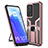 Custodia Silicone e Plastica Opaca Cover con Magnetico Anello Supporto ZL1 per Xiaomi Redmi K30S 5G Oro Rosa