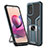 Custodia Silicone e Plastica Opaca Cover con Magnetico Anello Supporto ZL1 per Xiaomi Redmi Note 11 SE India 4G Ciano