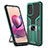 Custodia Silicone e Plastica Opaca Cover con Magnetico Anello Supporto ZL1 per Xiaomi Redmi Note 11 SE India 4G Verde