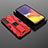 Custodia Silicone e Plastica Opaca Cover con Magnetico Supporto A01 per Samsung Galaxy S21 5G