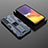 Custodia Silicone e Plastica Opaca Cover con Magnetico Supporto A01 per Samsung Galaxy S22 Plus 5G
