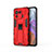 Custodia Silicone e Plastica Opaca Cover con Magnetico Supporto A01 per Xiaomi Mi 11 Pro 5G Rosso