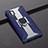 Custodia Silicone e Plastica Opaca Cover con Magnetico Supporto A02 per Samsung Galaxy Note 10 Plus Blu