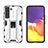 Custodia Silicone e Plastica Opaca Cover con Magnetico Supporto A03 per Samsung Galaxy S21 5G