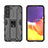 Custodia Silicone e Plastica Opaca Cover con Magnetico Supporto A03 per Samsung Galaxy S21 Plus 5G Nero