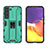 Custodia Silicone e Plastica Opaca Cover con Magnetico Supporto A03 per Samsung Galaxy S22 5G Verde