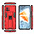 Custodia Silicone e Plastica Opaca Cover con Magnetico Supporto A03 per Vivo iQOO 9 5G Rosso