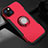 Custodia Silicone e Plastica Opaca Cover con Magnetico Supporto A08 per Apple iPhone 13 Mini