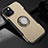 Custodia Silicone e Plastica Opaca Cover con Magnetico Supporto A08 per Apple iPhone 13 Mini Oro