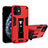 Custodia Silicone e Plastica Opaca Cover con Magnetico Supporto H01 per Apple iPhone 12