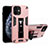 Custodia Silicone e Plastica Opaca Cover con Magnetico Supporto H01 per Apple iPhone 12 Mini