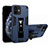 Custodia Silicone e Plastica Opaca Cover con Magnetico Supporto H01 per Apple iPhone 12 Mini Blu