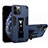 Custodia Silicone e Plastica Opaca Cover con Magnetico Supporto H01 per Apple iPhone 12 Pro