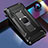 Custodia Silicone e Plastica Opaca Cover con Magnetico Supporto H01 per Huawei Honor 20 Pro Nero
