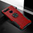 Custodia Silicone e Plastica Opaca Cover con Magnetico Supporto H02 per Huawei Honor V20 Rosso