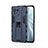 Custodia Silicone e Plastica Opaca Cover con Magnetico Supporto H02 per Xiaomi Mi 11 5G Blu