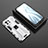 Custodia Silicone e Plastica Opaca Cover con Magnetico Supporto H03 per Xiaomi Mi 11 5G Bianco