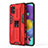 Custodia Silicone e Plastica Opaca Cover con Magnetico Supporto KC1 per Samsung Galaxy A51 5G Rosso