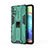 Custodia Silicone e Plastica Opaca Cover con Magnetico Supporto KC1 per Samsung Galaxy A71 5G Verde
