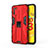 Custodia Silicone e Plastica Opaca Cover con Magnetico Supporto KC1 per Xiaomi Poco M3 Rosso
