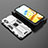 Custodia Silicone e Plastica Opaca Cover con Magnetico Supporto KC1 per Xiaomi Poco M5 4G Argento