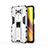 Custodia Silicone e Plastica Opaca Cover con Magnetico Supporto KC1 per Xiaomi Poco X3 NFC Argento