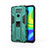 Custodia Silicone e Plastica Opaca Cover con Magnetico Supporto KC1 per Xiaomi Redmi 10X 4G Verde