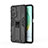 Custodia Silicone e Plastica Opaca Cover con Magnetico Supporto KC1 per Xiaomi Redmi K30S 5G Nero