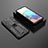 Custodia Silicone e Plastica Opaca Cover con Magnetico Supporto KC2 per Samsung Galaxy A71 5G Nero