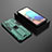Custodia Silicone e Plastica Opaca Cover con Magnetico Supporto KC2 per Samsung Galaxy A71 5G Verde