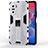Custodia Silicone e Plastica Opaca Cover con Magnetico Supporto KC2 per Xiaomi Mi 11i 5G Bianco