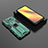 Custodia Silicone e Plastica Opaca Cover con Magnetico Supporto KC2 per Xiaomi Poco X3 NFC Verde