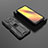 Custodia Silicone e Plastica Opaca Cover con Magnetico Supporto KC2 per Xiaomi Poco X3 Pro Nero