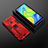 Custodia Silicone e Plastica Opaca Cover con Magnetico Supporto KC2 per Xiaomi Redmi 10X 4G Rosso