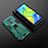 Custodia Silicone e Plastica Opaca Cover con Magnetico Supporto KC2 per Xiaomi Redmi 10X 4G Verde