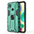 Custodia Silicone e Plastica Opaca Cover con Magnetico Supporto KC2 per Xiaomi Redmi 9C NFC Verde