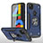 Custodia Silicone e Plastica Opaca Cover con Magnetico Supporto MQ1 per Google Pixel 4a