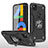 Custodia Silicone e Plastica Opaca Cover con Magnetico Supporto MQ1 per Google Pixel 4a Nero