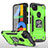 Custodia Silicone e Plastica Opaca Cover con Magnetico Supporto MQ1 per Google Pixel 4a Verde