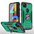 Custodia Silicone e Plastica Opaca Cover con Magnetico Supporto MQ1 per Google Pixel 4a Verde Notte