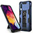 Custodia Silicone e Plastica Opaca Cover con Magnetico Supporto MQ1 per Samsung Galaxy A30S