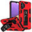 Custodia Silicone e Plastica Opaca Cover con Magnetico Supporto MQ1 per Samsung Galaxy A32 5G Rosso