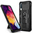 Custodia Silicone e Plastica Opaca Cover con Magnetico Supporto MQ1 per Samsung Galaxy A50 Nero