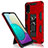 Custodia Silicone e Plastica Opaca Cover con Magnetico Supporto MQ1 per Samsung Galaxy M02 Rosso