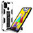 Custodia Silicone e Plastica Opaca Cover con Magnetico Supporto MQ1 per Samsung Galaxy M21s