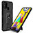 Custodia Silicone e Plastica Opaca Cover con Magnetico Supporto MQ1 per Samsung Galaxy M31 Nero