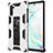 Custodia Silicone e Plastica Opaca Cover con Magnetico Supporto MQ1 per Samsung Galaxy Note 10 5G Bianco