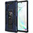 Custodia Silicone e Plastica Opaca Cover con Magnetico Supporto MQ1 per Samsung Galaxy Note 10 5G Blu