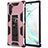 Custodia Silicone e Plastica Opaca Cover con Magnetico Supporto MQ1 per Samsung Galaxy Note 10 5G Oro Rosa